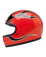 Biltwell Gringo Comp Helmet Orange Flames - cafetwin