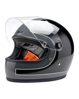 Biltwell Gringo S Storm Grey/Black Tracker Gloss Helmet - cafetwin