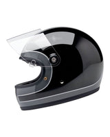 Biltwell Gringo S Storm Grey/Black Tracker Gloss Helmet - cafetwin