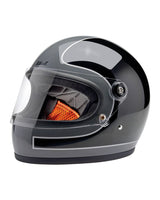 Biltwell Gringo S Storm Grey/Black Tracker Gloss Helmet - cafetwin