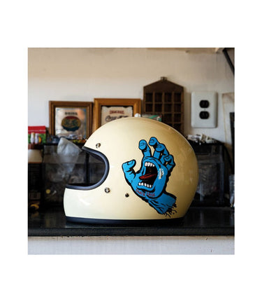 Casco Biltwell Gringo Santa Cruz Handmade Helmet Vintage White - cafetwin