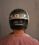 Royal Enfield Aviator Grey/Black Demi-Jet Helmet - cafetwin