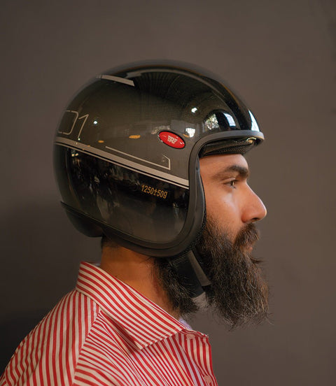 Casco Demi Jett Royal Enfield Aviator Grey/Black - cafetwin