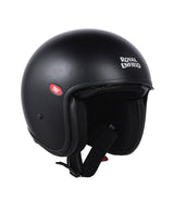 Royal Enfield Aviator Black Demi Jet Helmet - cafetwin