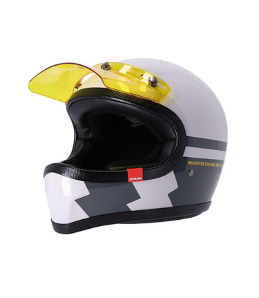 Vintage Full-Face Enduro Helmet Peruna 2.0 Fog Line - cafetwin