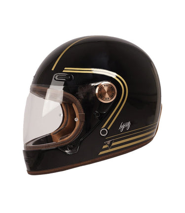 Roadster III Full Face Helmet Gold and Black - By City - cafetwin