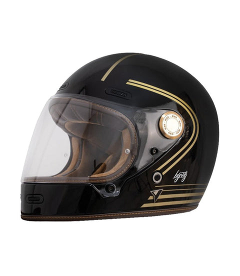 Casco Integrale Roadster III Oro e Nero - By City - cafetwin