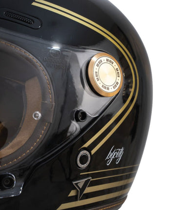 Roadster III Full Face Helmet Gold and Black - By City - cafetwin