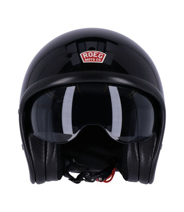 Helmet Jet with Roeg Sundown Goggles Vintage Black - cafetwin