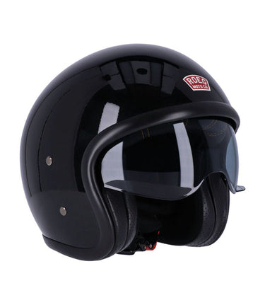 Helmet Jet with Roeg Sundown Goggles Vintage Black - cafetwin