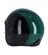 Roeg Sundown Vintage Black Green Jet Helmet with Goggles - cafetwin