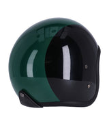 Roeg Sundown Vintage Black Green Jet Helmet with Goggles - cafetwin
