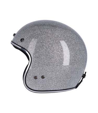 disco ball motorcycle helmet Roeg Vintage Disco Ball Silver Jet Helmet