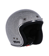 Helmet Jet Vintage Disco Ball Silver Roeg - cafetwin