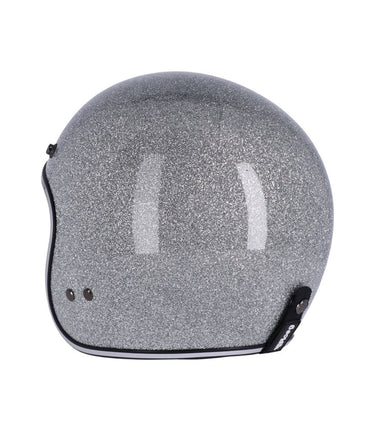 Helmet Jet Vintage Disco Ball Silver Roeg - cafetwin