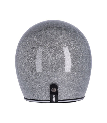 disco motorcycle helmet Roeg Vintage Disco Ball Silver Jet Helmet
