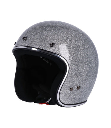 Helmet Jet Vintage Disco Ball Silver Roeg - cafetwin
