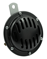Black Perforated 12V Motorcycle Horn - cafetwin