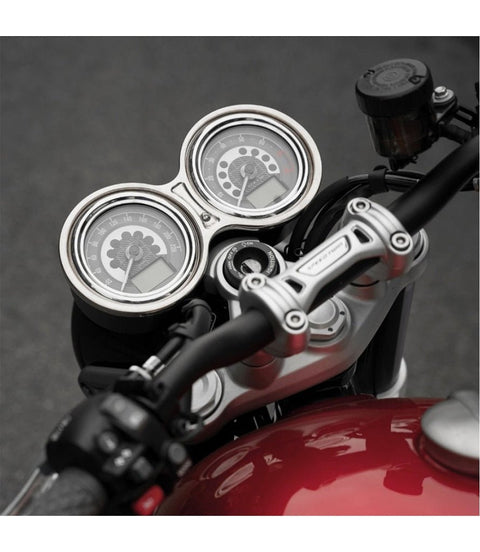 Copertura Tachimetro per Triumph T120/T100/Speed Twin/Thruxton Cromata - cafetwin