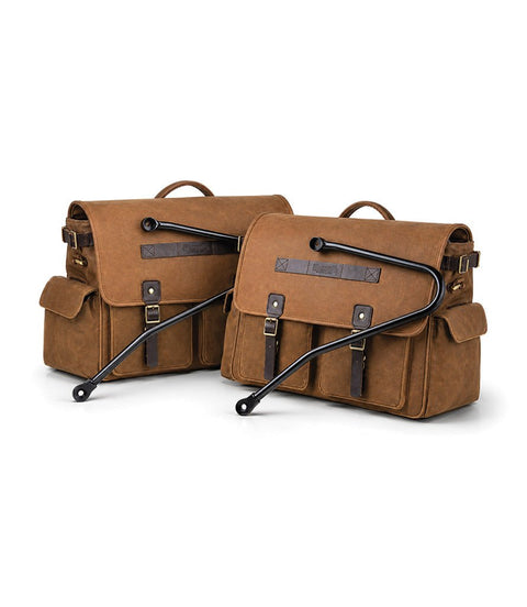 Pair of Brown Expedition Panniers with Frames for Super Meteor 650 / Shotgun 650 