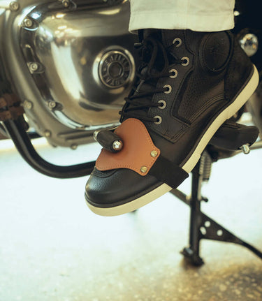 Brown Motorcycle Shoe Cover - cafetwin