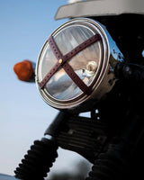 Leather Headlight Cross for Cafe Racer Motorcycle - Caffè - cafetwin