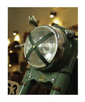 Croce Faro Moto Cafe Racer in Pelle Verde Perforata