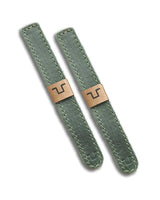 Green Leather Cable Ties - cafetwin