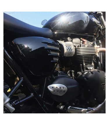 'Ribbed' Side Panels for Triumph T120 - cafetwin