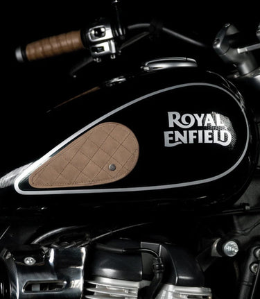 Tank Side Protectors - Tear Drop Diamond - Brown - cafetwin