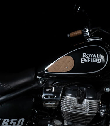 Tank Side Protectors - Tear Drop Diamond - Brown - cafetwin