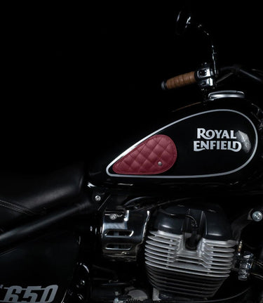 Tank Side Protectors - Tear Drop Diamond - Red - cafetwin