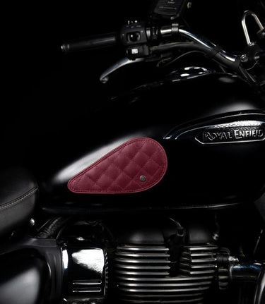 Tank Side Protectors - Tear Drop Diamond - Red - cafetwin