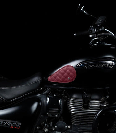 Tank Side Protectors - Tear Drop Diamond - Red - cafetwin