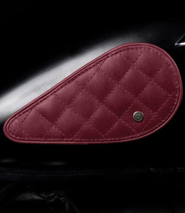 Tank Side Protectors - Tear Drop Diamond - Red - cafetwin