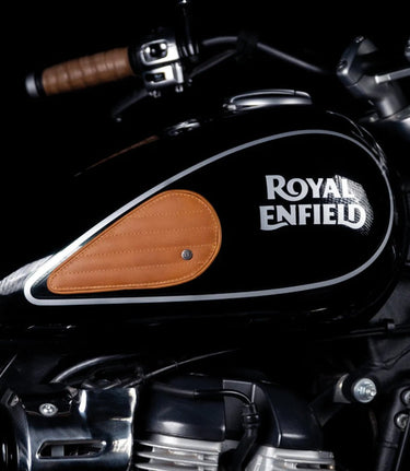 Tank Side Protectors - Tear Drop Stripes - Vintage Tan - cafetwin