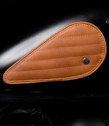 Tank Side Protectors - Tear Drop Stripes - Vintage Tan - cafetwin