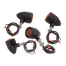 Turn Signals Black Homologated Motorcycle Custom - Set of 4 - cafetwin