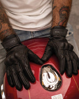 Motorcycle Gloves with Turtle Protection Black - cafetwin