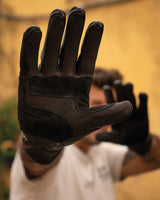 Motorcycle Gloves with Turtle Protection Black - cafetwin