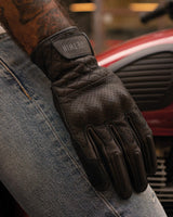 Motorcycle Gloves with Turtle Protection Black - cafetwin
