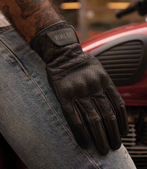 Guanti Moto con Protezioni Turtle Nero - cafetwin