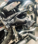 Vintage 13 1/2 Loud Ride Black Motorcycle Gloves - cafetwin
