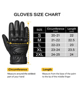 Vintage Worker CT Black/White Leather Motorcycle Gloves - cafetwin