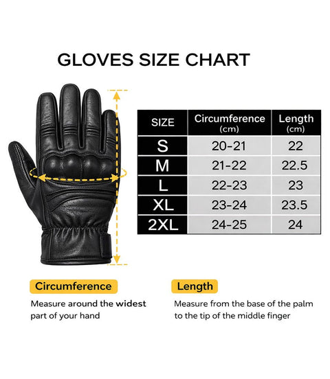 Guanti Moto Vintage Worker CT Neri/Bianchi in Pelle - cafetwin