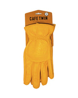 Guanto Moto Vintage Worker Giallo in Pelle - Cafe Twin - cafetwin