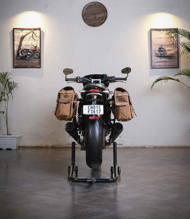 Expedition Brown Pannier Kit and Frames for Speed Twin 1200 / Thruxton 1200 - cafetwin