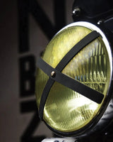 Cross Headlight Kit, Cable Ties and Black Leather Grips trip Machine - cafetwin