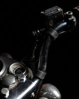 Cross Headlight Kit, Cable Ties and Black Leather Grips trip Machine - cafetwin