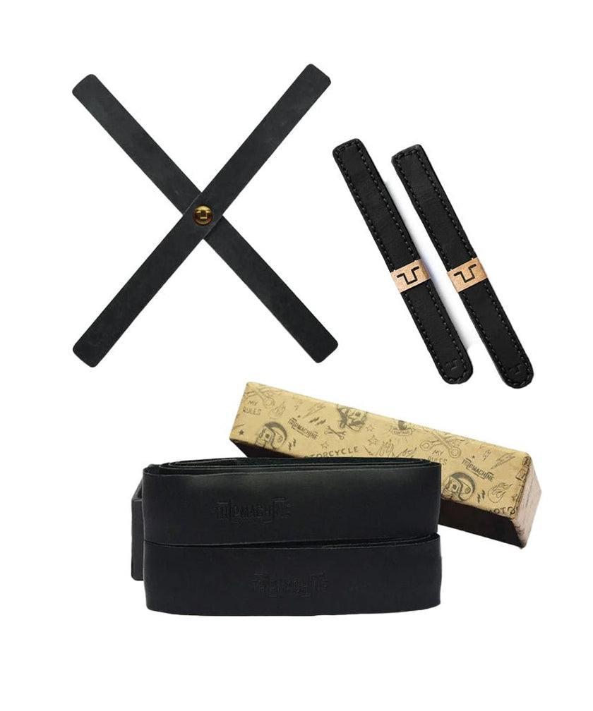 Kit Croix de Phare, Brides et Poignées en cuir noir | CafeTwin – cafetwin